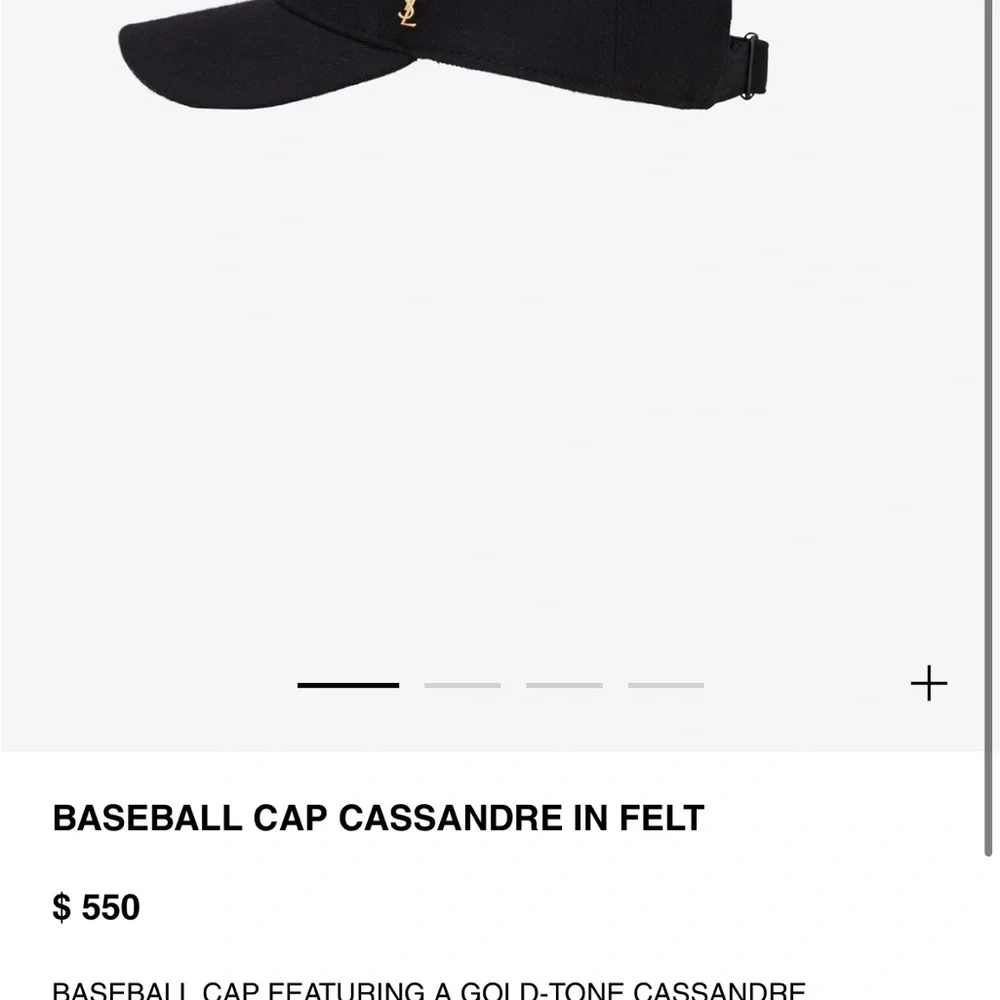 YSL black felt Cassandre baseball cap sz 57. Sold out online. - Picture 7 of 8